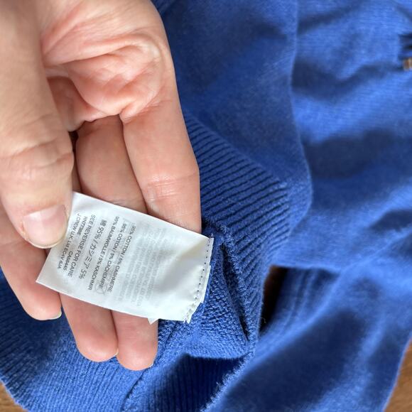 Crewcuts by J Crew Boys 4 / 5 XS Pullover Quarter Zip Sweater Knit Blue Preppy - Picture 5 of 6